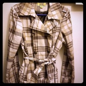 Plaid pea coat
